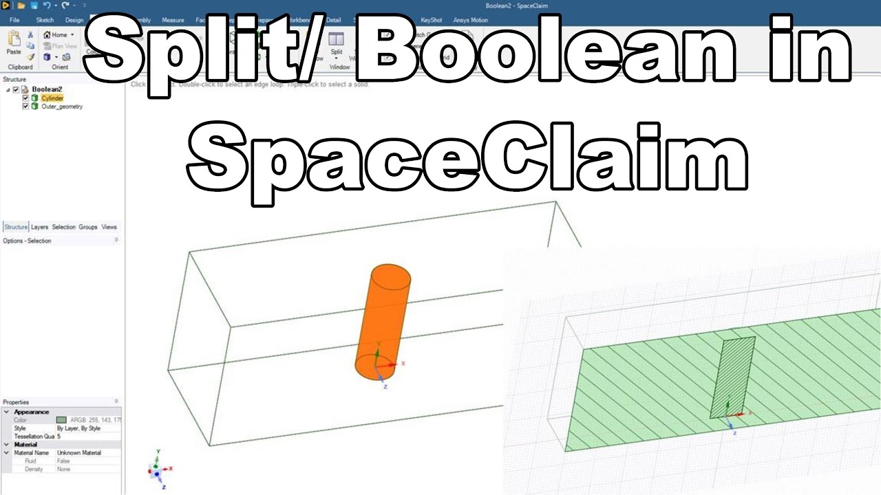 How to Use Boolean and Split Operations in ANSYS SpaceClaim for Conjugate Heat Transfer