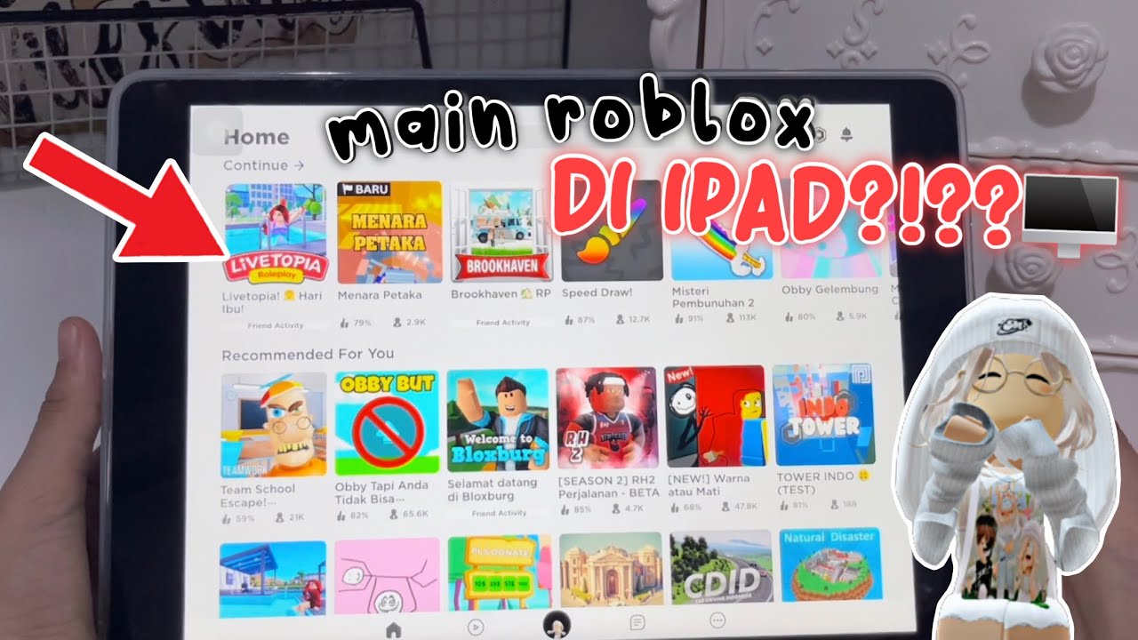 MAIN ROBLOX DI IPAD!?? 🖥️ Mencoba Main Roblox di Ipad! Seruu Ga Yaa.. 🤔 | Roblox Indonesia 🇮🇩 |