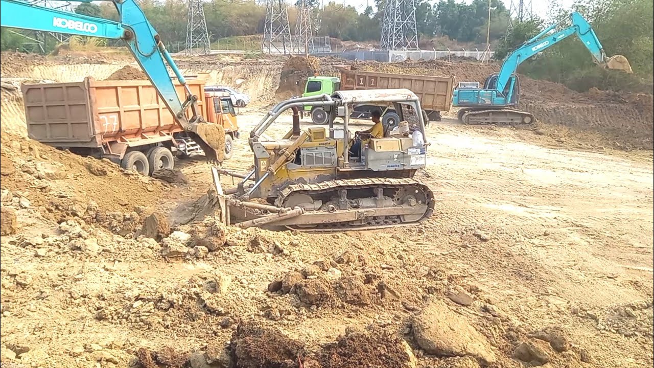 Excavator Loading Truck, Proyek Truk Excavator Gempur Ratakan Bukit, Excavator Keruk Unggulan Taneuh