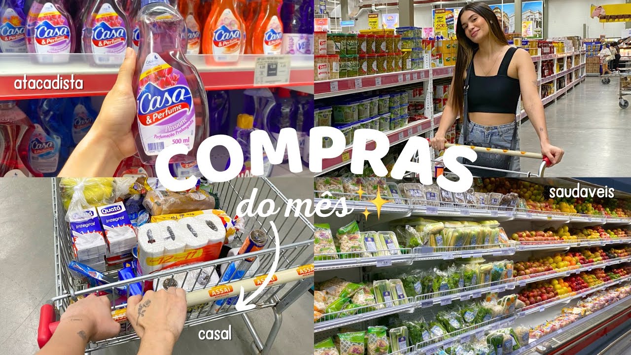 COMPRAS DO MÊS PARA CASAL NO MERCADO ATACADISTA! 🛒✨