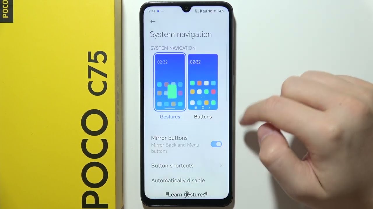 POCO C75: How to Set Up Back Button
