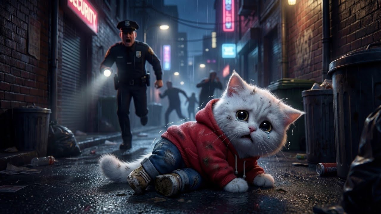 A Hungry Kitten Wanders Door to Door Searching for Food 💔🐾