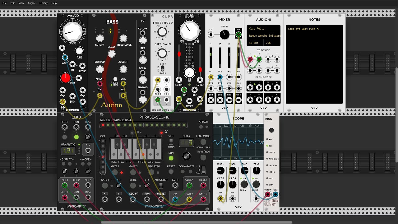 Daft Punk Tribute with VCV Rack (TB - 303 Da Funk bass line)