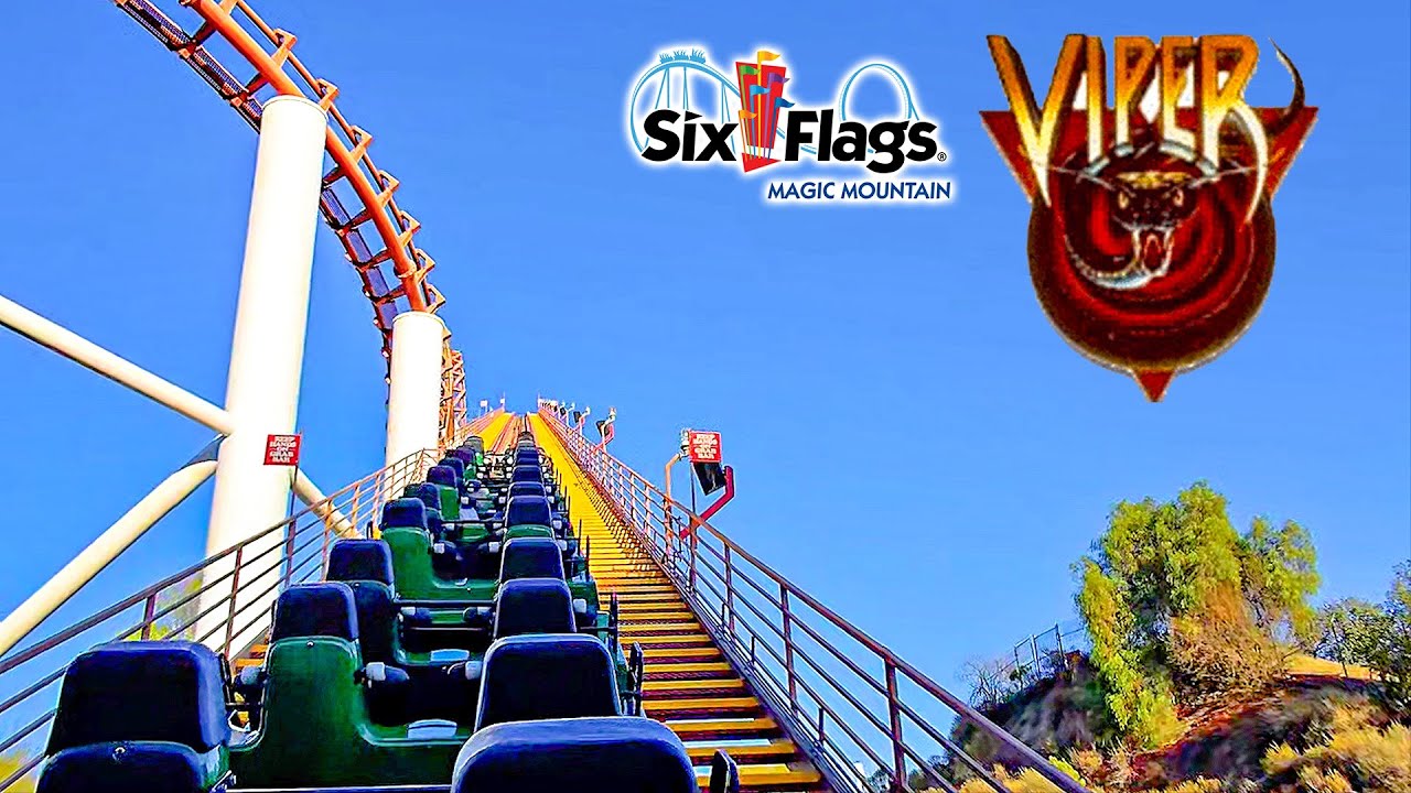 2025 Viper Roller Coaster On Ride Back Seat POV Six Flags Magic Mountain
