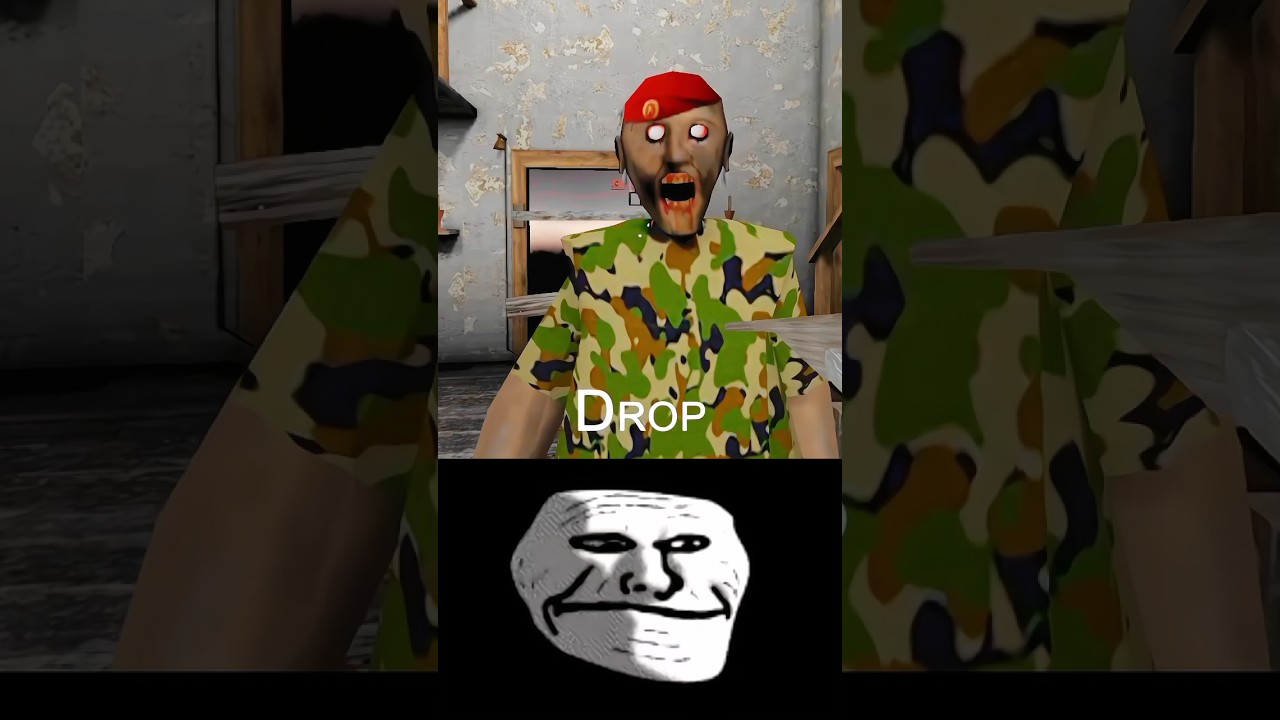 Army Granny Vs Player Gate Escape 💪😈 Trollface Edit #shorts #granny #trollface