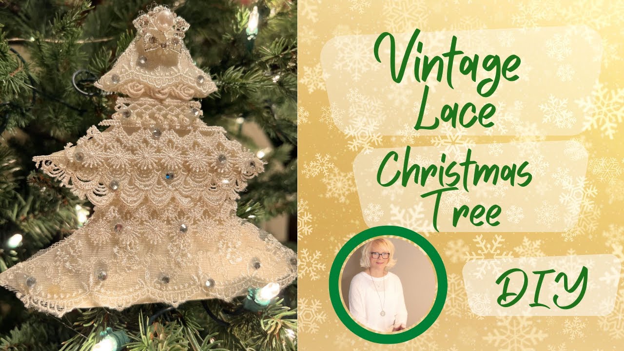 Vintage inspired Lace Christmas Tree DIY @yesterdaystomorrows