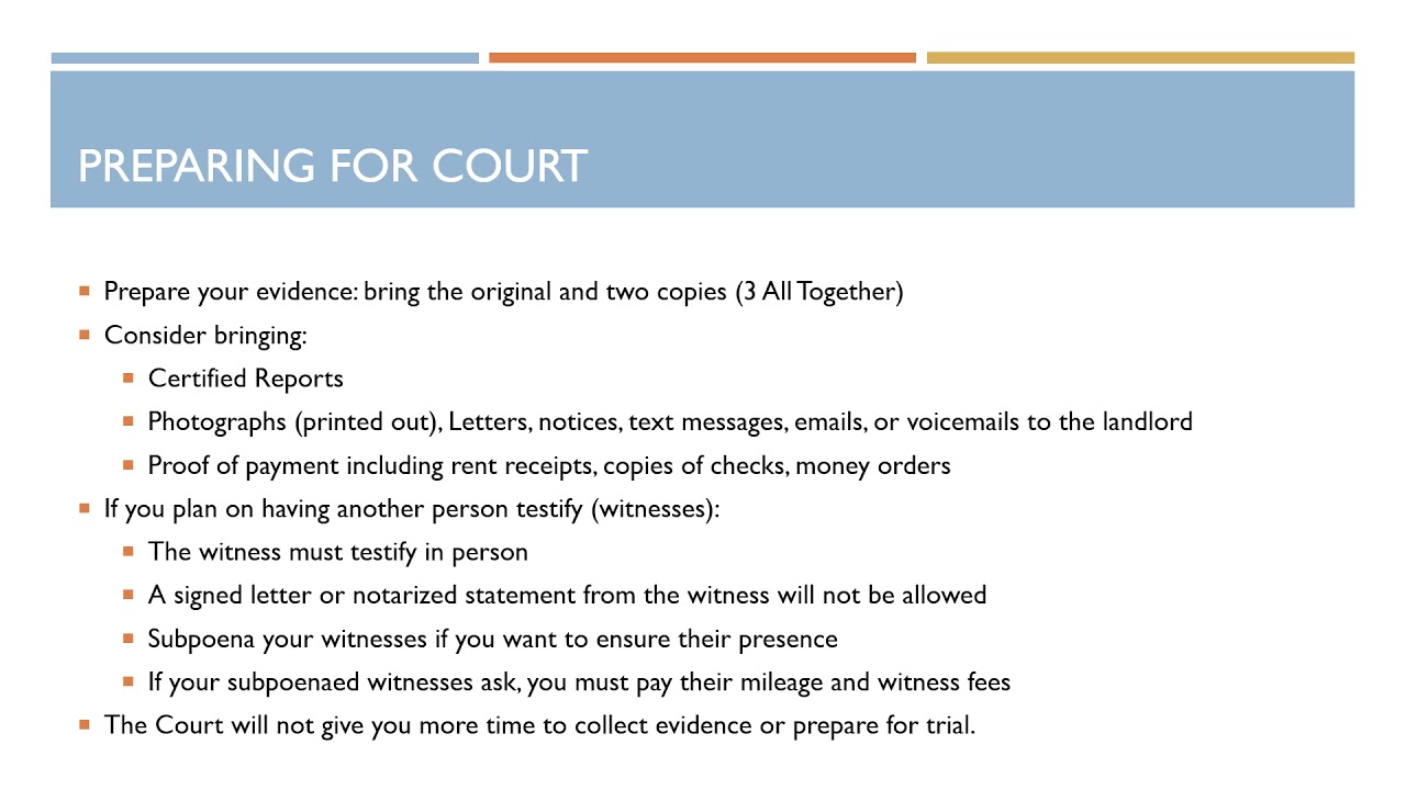 Unlawful Detainer Trial Preparation