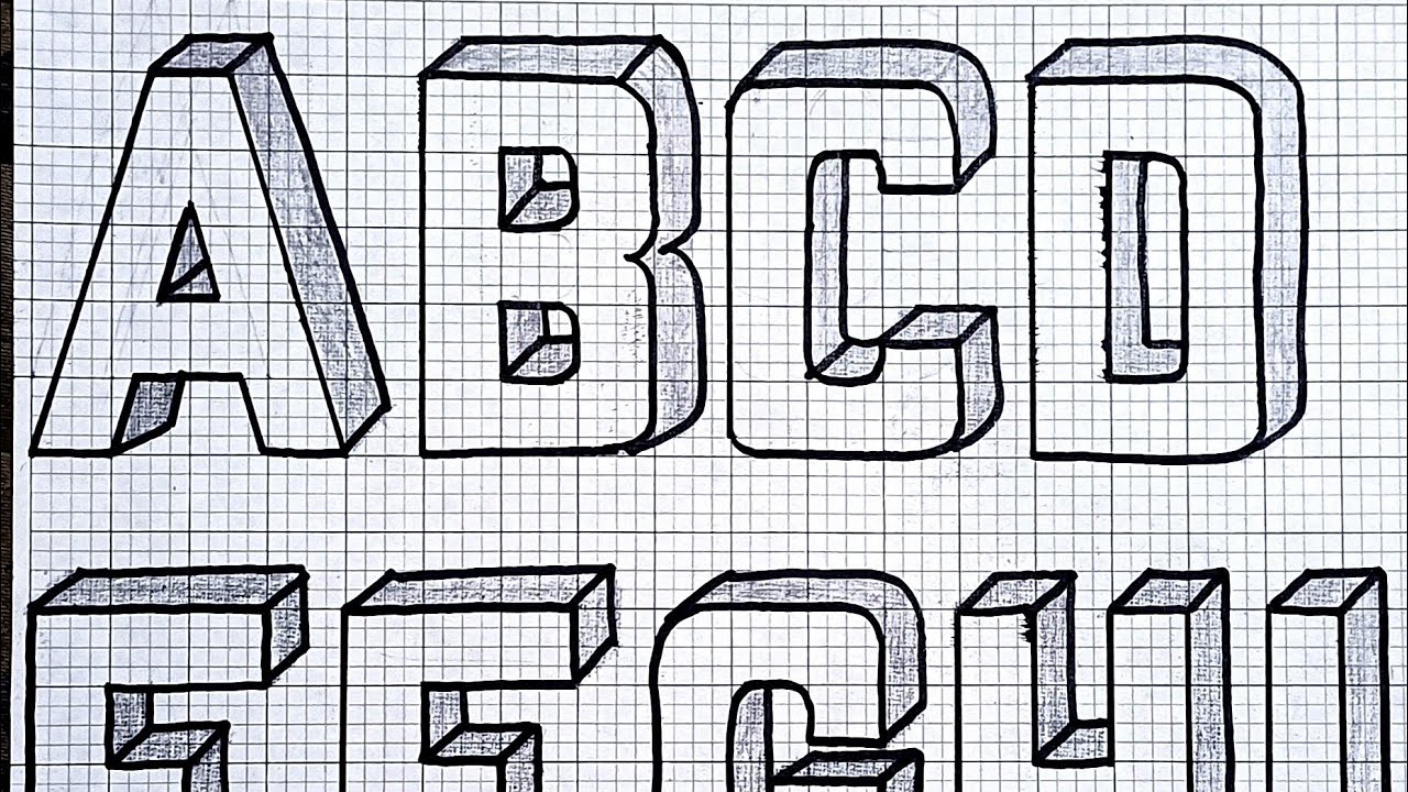 3D Letters A to Z Easy | Calligraphy | G. DeviChandra #Video