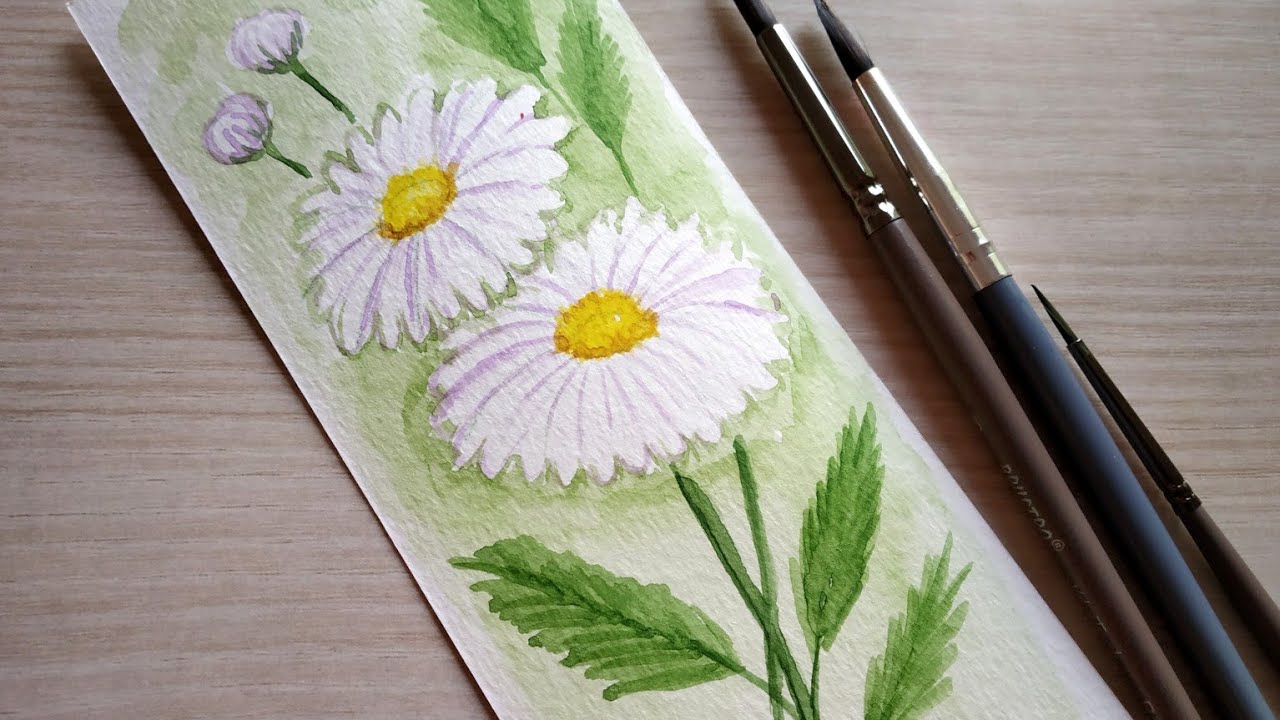 White flower painting 🎨🖌️/how to paint white flowers with watercolor easy step by step tutorial 