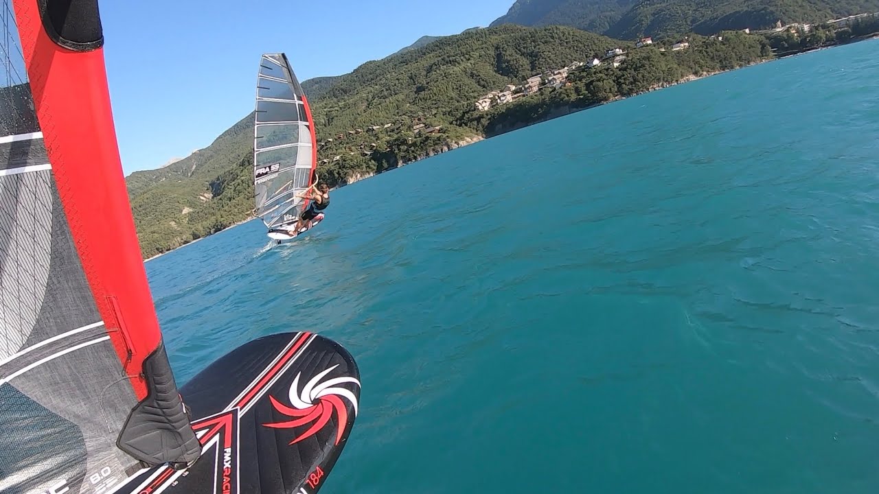 Testing Phantom Sails and Foil with FMX racing board to Serre Ponçon July 2019