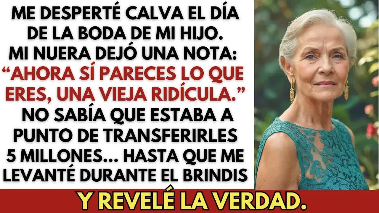 Me desperté calva el día de la boda de mi hijo  Mi nuera dejó una nota： “Ahora sí pareces…”