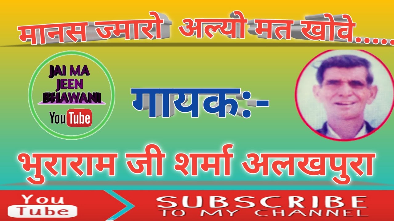 Manas Jamaro Aliyo Mat Khove Bhajan By Bhuraram Ji Sharma Alkhpura