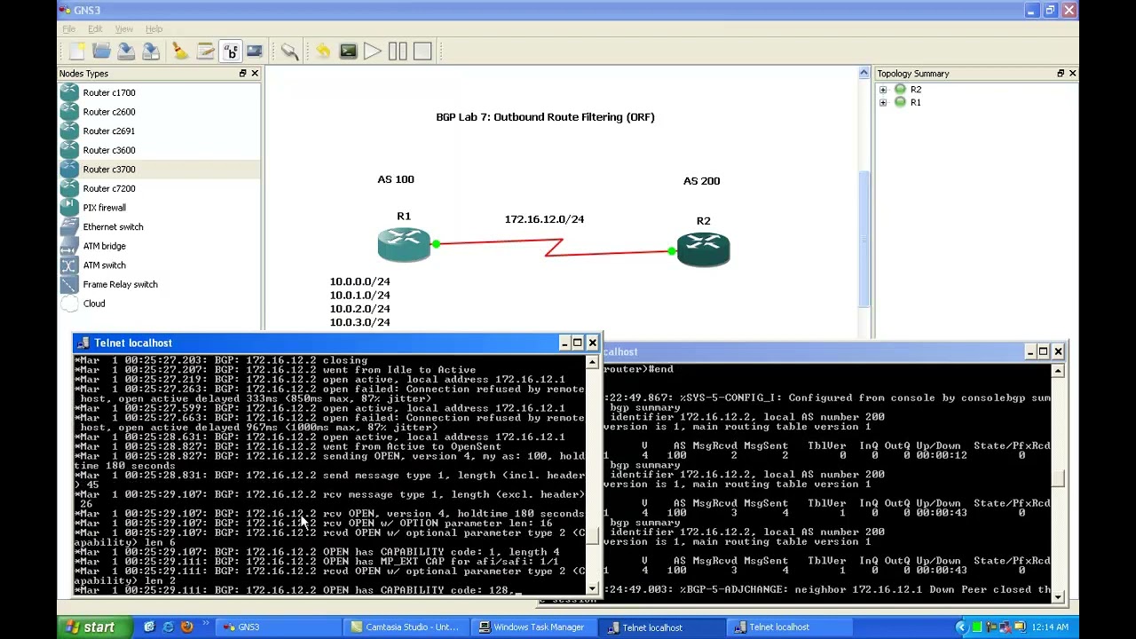 Cisco Border Gateway Protocol BGP Lab 7 (Outbound Route Filtering ORF)
