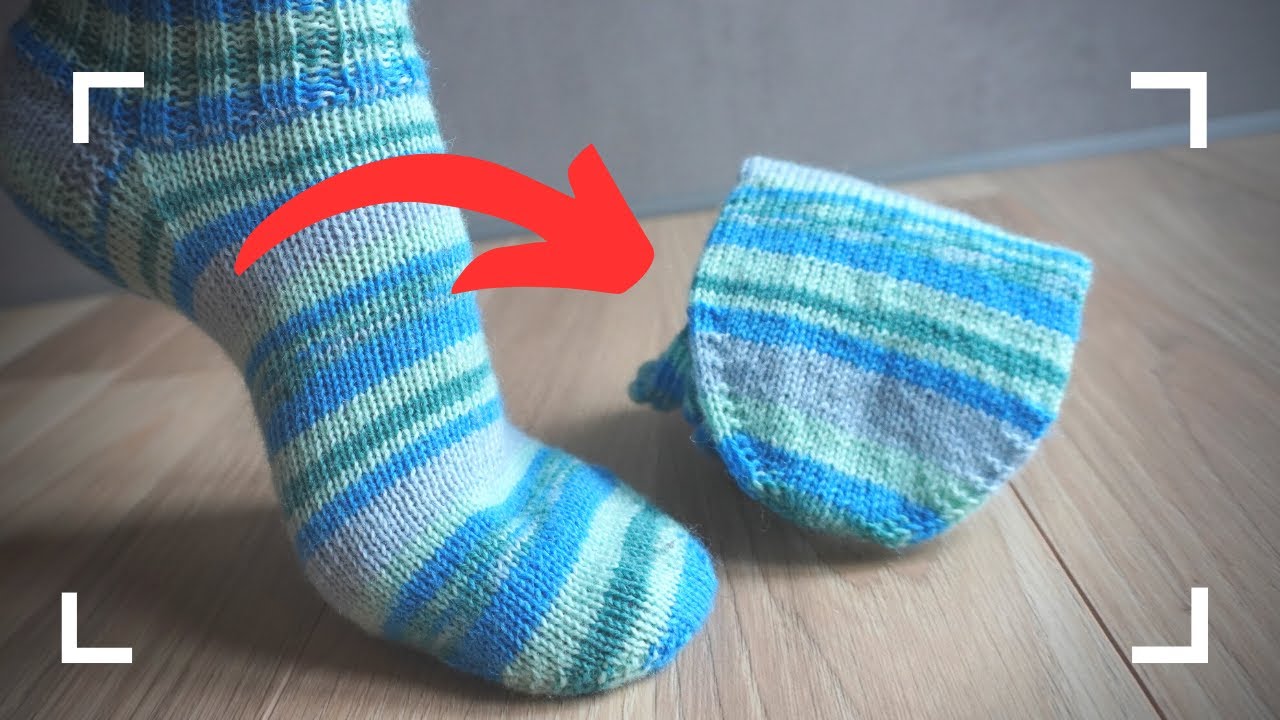 Runde Sockenspitze stricken | Bandspitze | Socken stricken