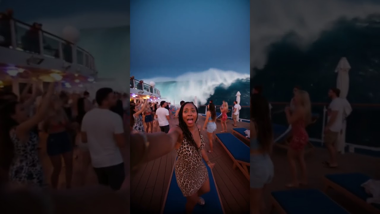 50ft Tsunami Hits Ship!