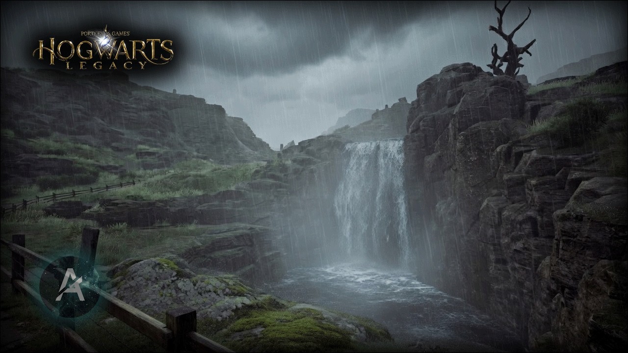 Southern Coast Rainy Walk in Hogwarts Legacy (4K Relaxing Ambience)