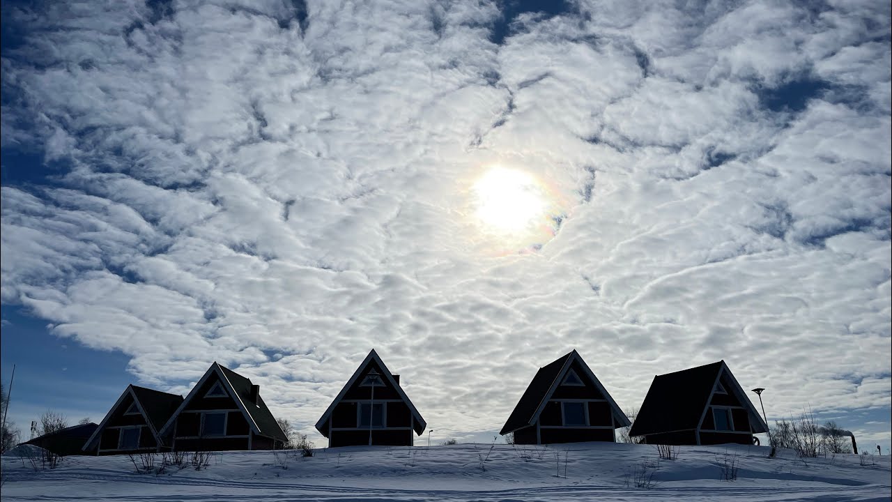 Beautiful &Ouml;verkalix in the North of Sweden. Grand Arctic Hotel. @VanlifeRoy on the ice