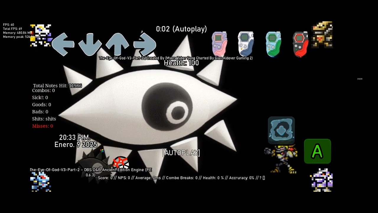 FNF The Eye Of God V3 Part 1-5 Charted Showcase Dave & Bambi Ancient Edition V4