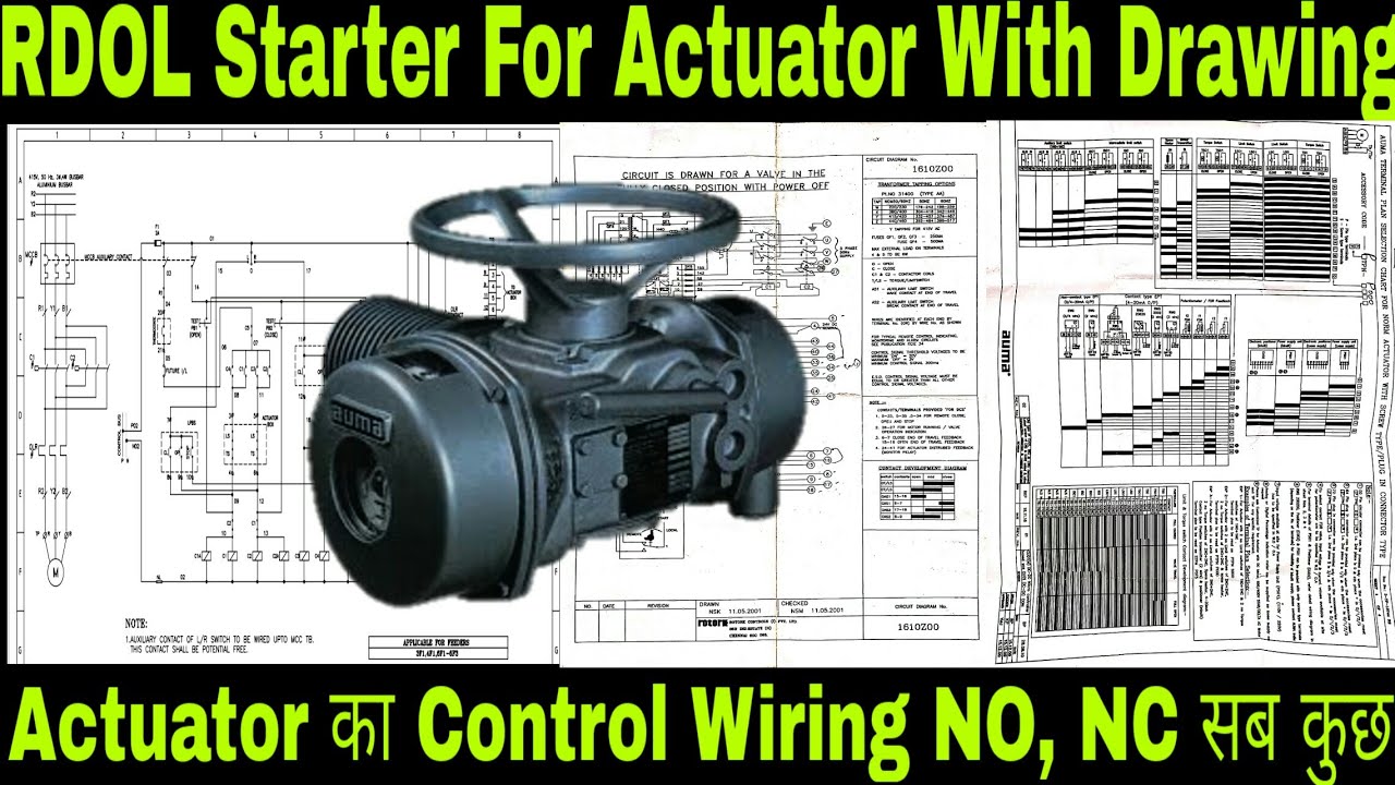RDOL Starter For Actuator With Drawing | Reverse Forward Starter For Actuator With Control Wiring.