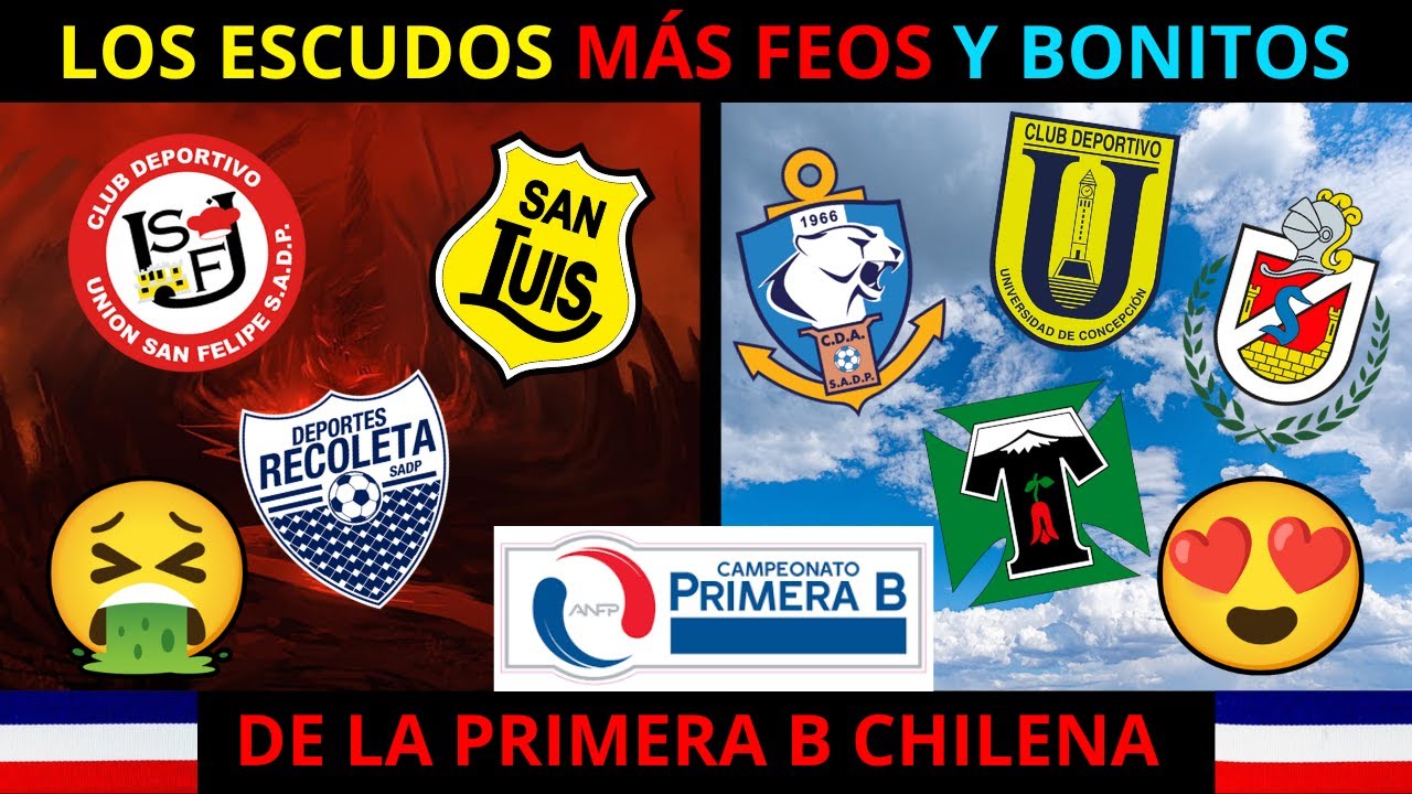 Los ESCUDOS MÁS FEOS y BONITOS de la PRIMERA B del FUTBOL CHILENO
