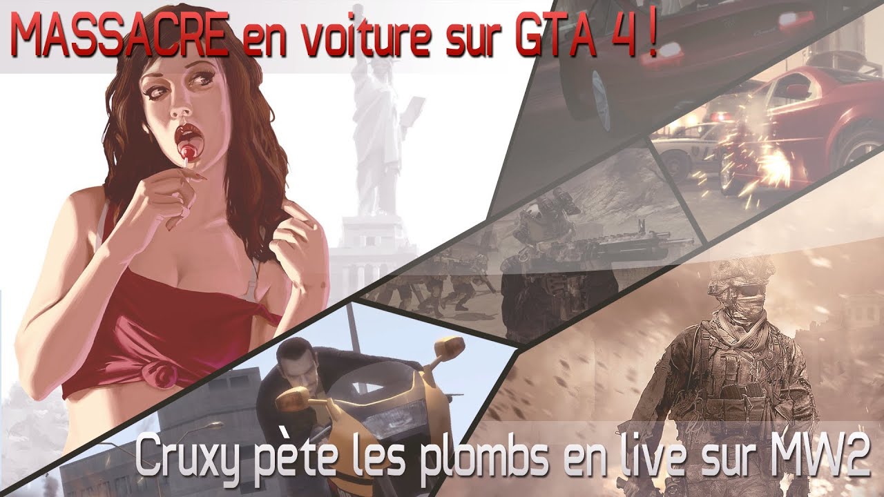 Cruxy p&egrave;te les plombs en live sur MW2 ! MASSACRE en voiture sur 