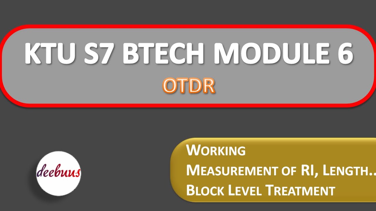 KTU OC S7 BTech - module 6 - OTDR, Working, RI, Attenuation, Length measurement fault identification