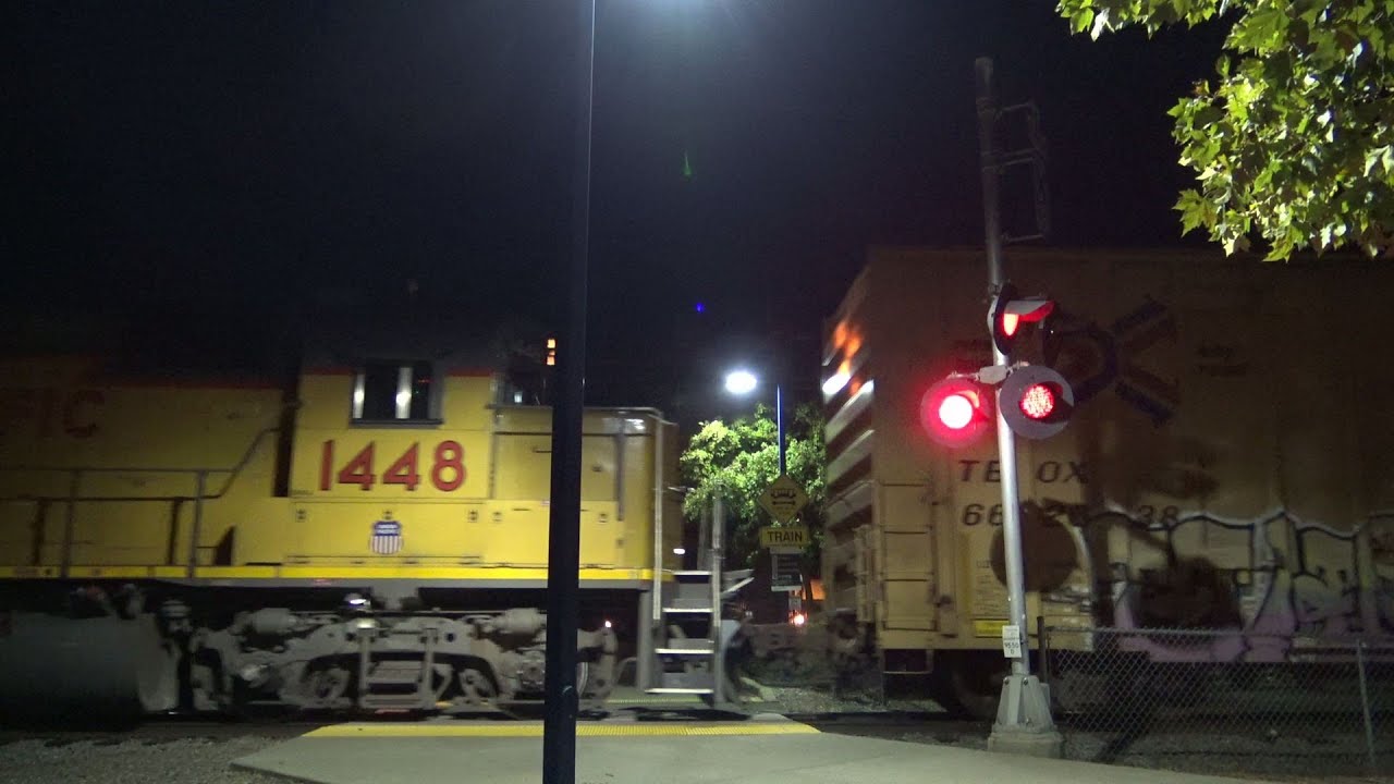 UP 1131 LRR45 Folsom Turn Local, Power Inn Station East Ped. Railroad Crossing, Sacramento CA
