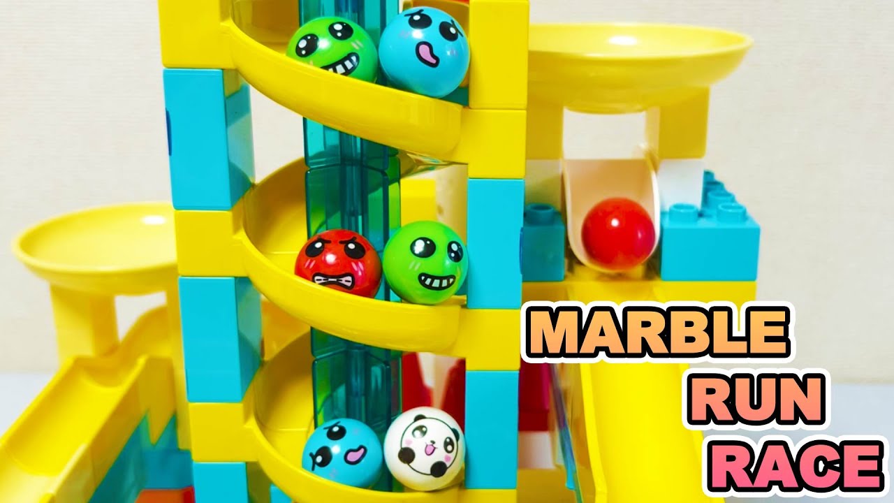 Satisfying Marble Run Race ASMR Blocks Coaster 5