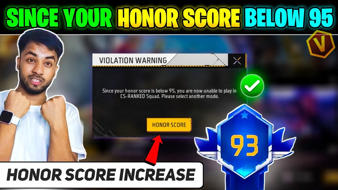 Since Your Honor Score Is Below 95 || Free Fire Honor Score Problem || Honor Score Kaise Badhaye