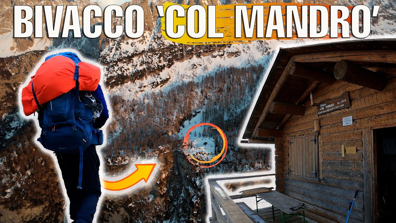 NOTTE SOLO al bivacco COL MANDRO (1848m) invernale -8°❄️🔥