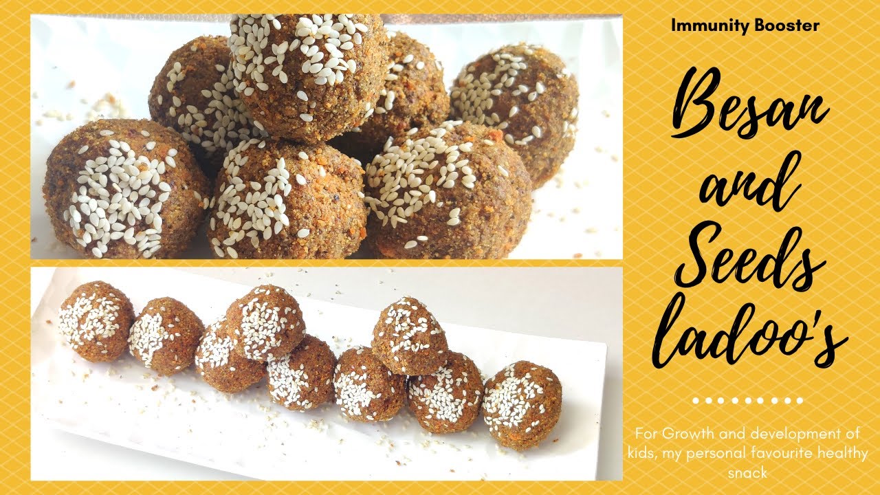 Immunity boosting Besan Ladoo with seeds and nuts for growing kids | Evening / Morning Healthy snack