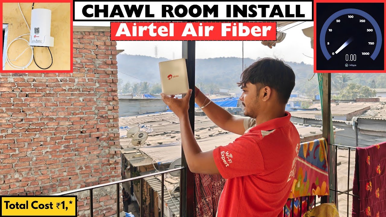 🚀 Airtel Air Fiber Installation in Chawl Room | 499 Plan Speed Test & Honest Review