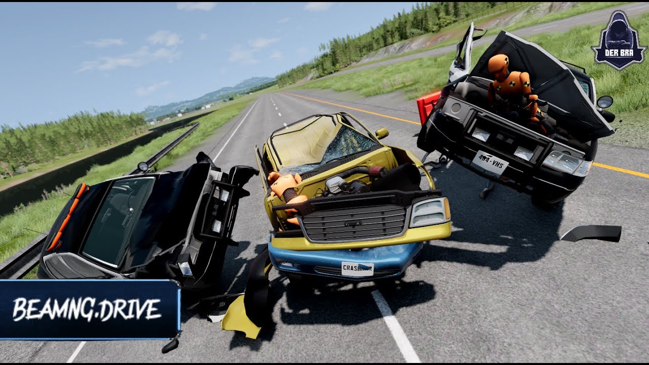 Cars vs Police Roadblocks #01 BeamNG-Drive