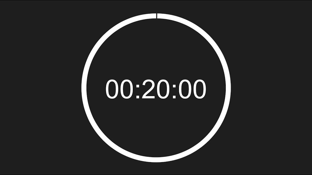 ⏰ 20 Minute Timer with Circular Progress Bar: Stay Focused with End Alert 🔔