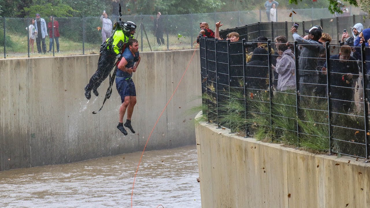 Dramatic LA River Rescue: LAFD Rescues Good Samaritan After Trying to Capture German Shepard Dog