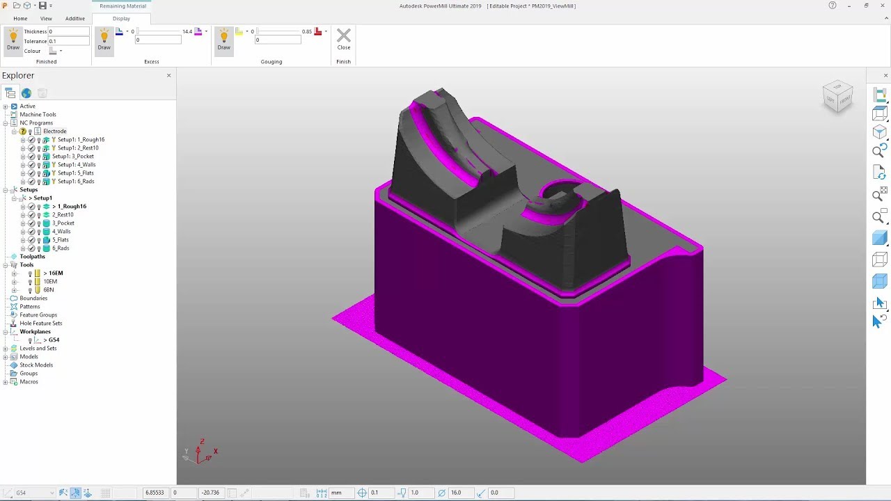 ViewMill Thickness Shading - PowerMill 2019
