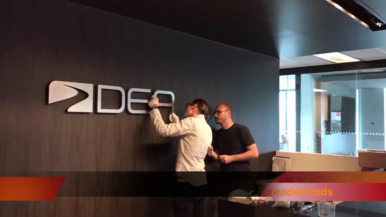 3D Office Signage for Dealer-FX by ArtSigns - (Installing with Threaded Rods) How To Install 3D sign