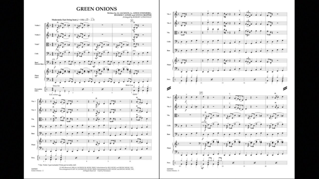 Green Onions arranged by Robert Longfield
