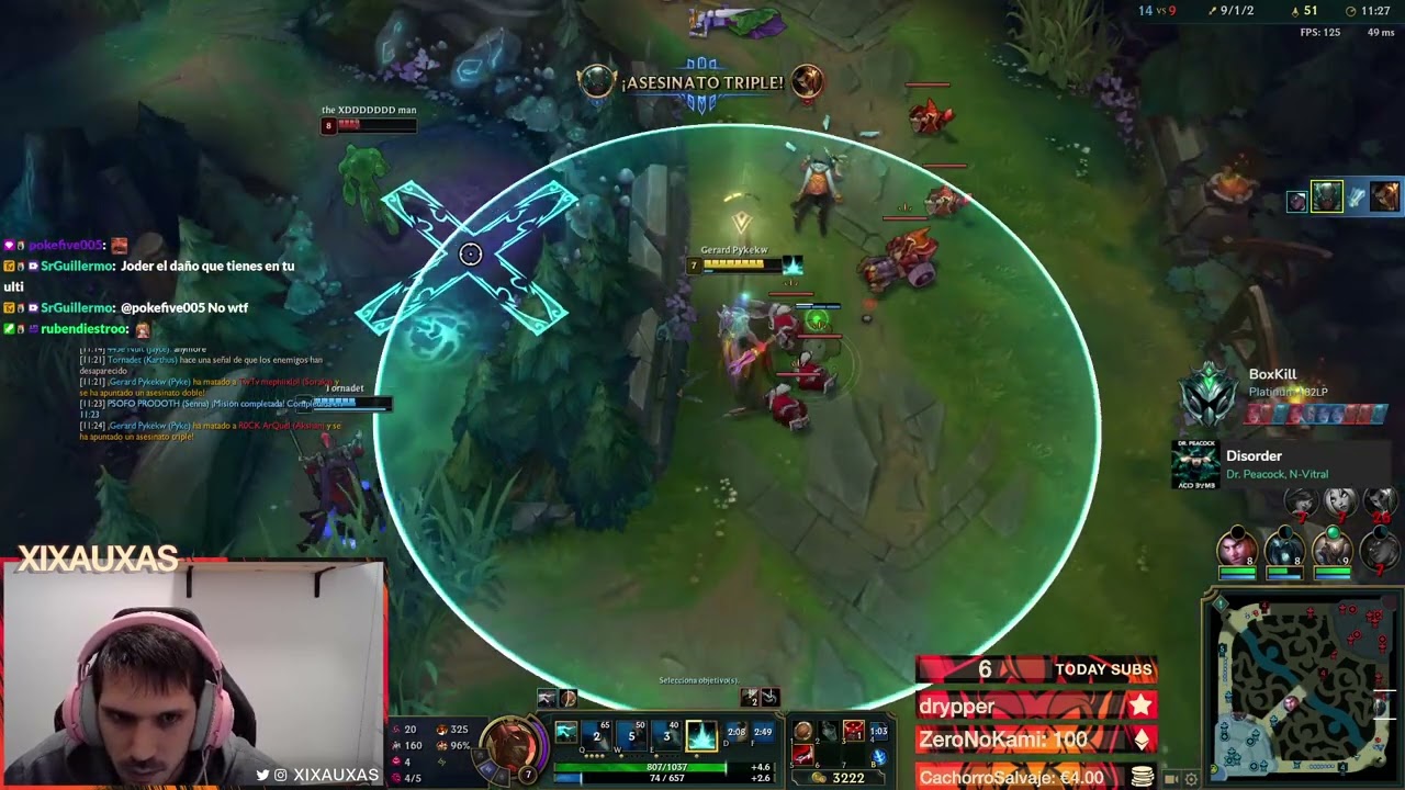 Satisfacci&oacute;n PENTAKILL con PYKE | Xixauxas