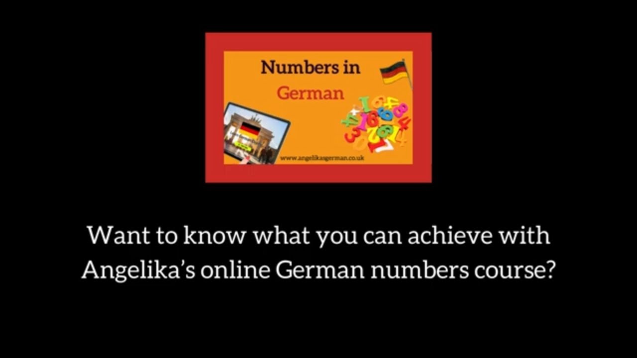 Numbers in German - an introduction to the online course
