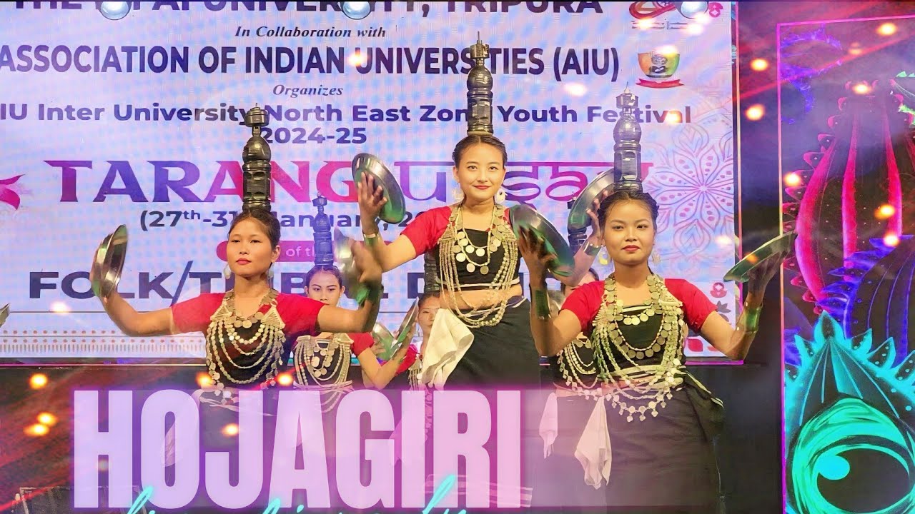 😍👌🏻Impressive Hojagiri Folk Dance🪈by ICFAI UNIVERSITY TRIPURA📍| Tarang Utsav 2K25🎉 | Chini Bru🔥