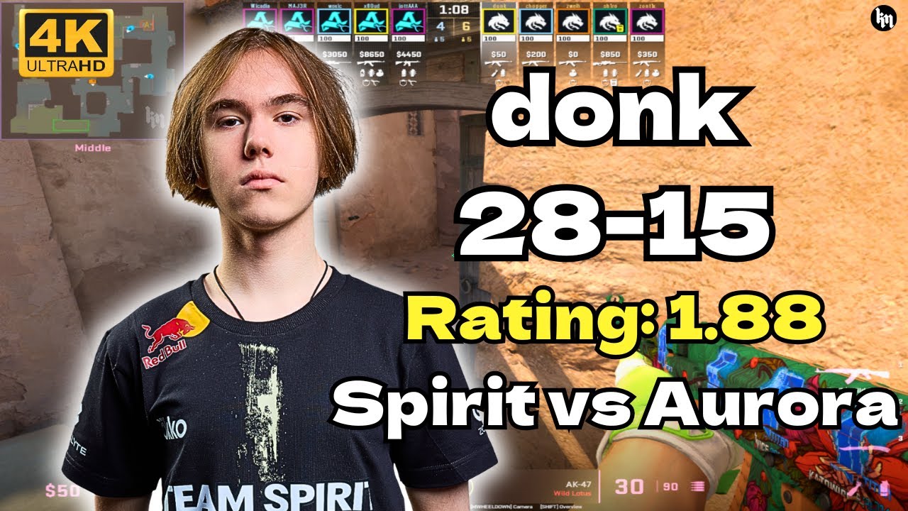 🔥donk (28-15) Spirit vs Aurora (Dust2) | IEM Cologne 2025 | July 28, 2025 | CS2 POV