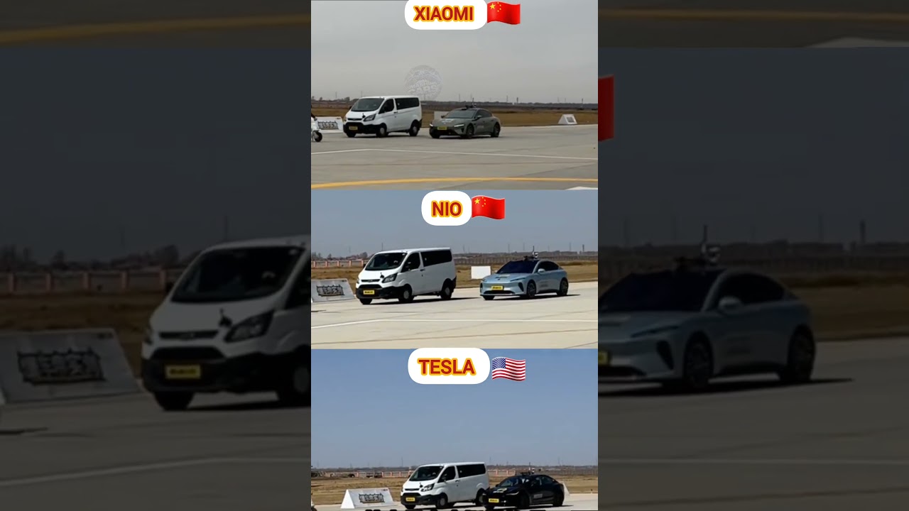 Tesla vs Xiaomi vs Nio 🚗💥 Auto Brake Test!