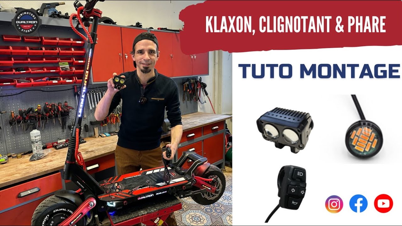 TUTO MONTAGE : Clignotants, Phare & Klaxon sur Trottinette Électrique Dualtron