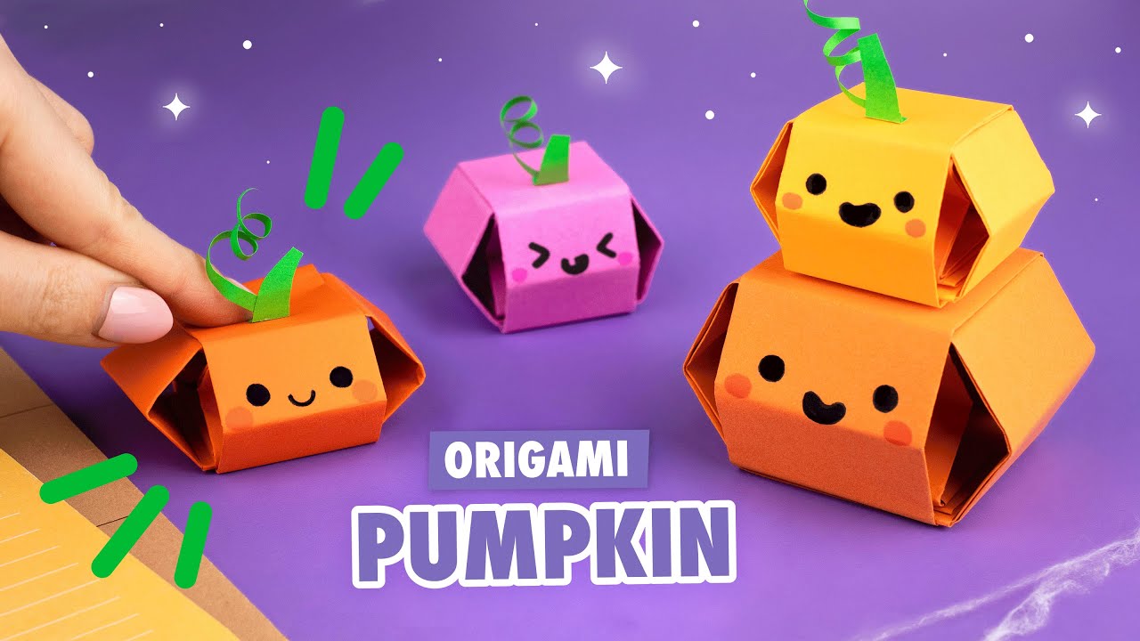 Оригами Прыгающая Тыква из бумаги | Игрушка на Хэллоуин | Origami Jumping Paper Pumpkin