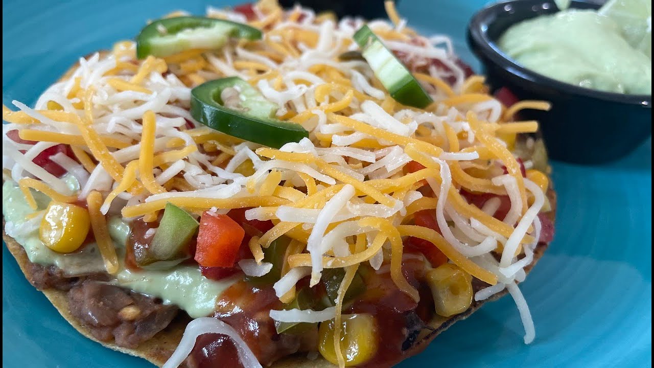Mexican Tostadas|Tostada Recipe|Vegetarian Tostadas|Beans Tostadas Recipe| Healthy Mexican Snacks