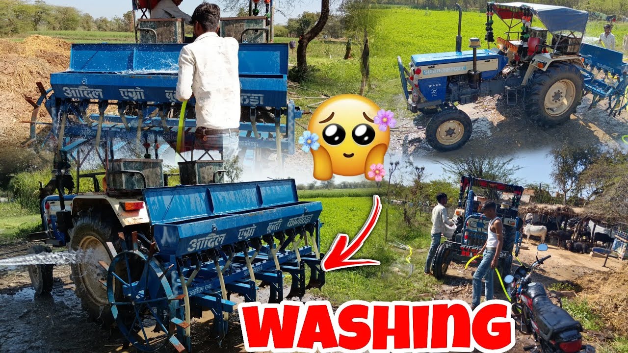 Swaraj 744FE tractor washing 💦 video। Miss you Nishu bhai 💔।#nishudaswal #swarajshop 