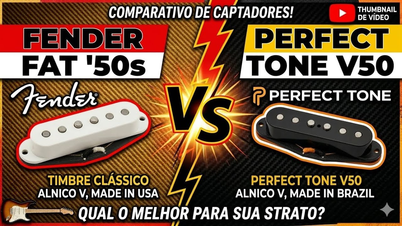 Fender CS Fat50s vs Perfect Tone V50 Comparativo Captadores Stratocaster