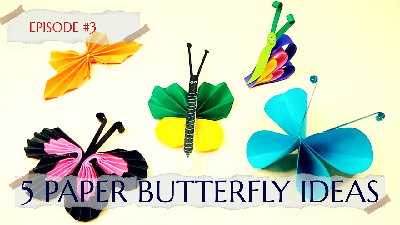 EPISODE #4 5 Paper Butterfly Ideas #papercraft #paperbutterfly #annvarghese #annvarghesecrafts