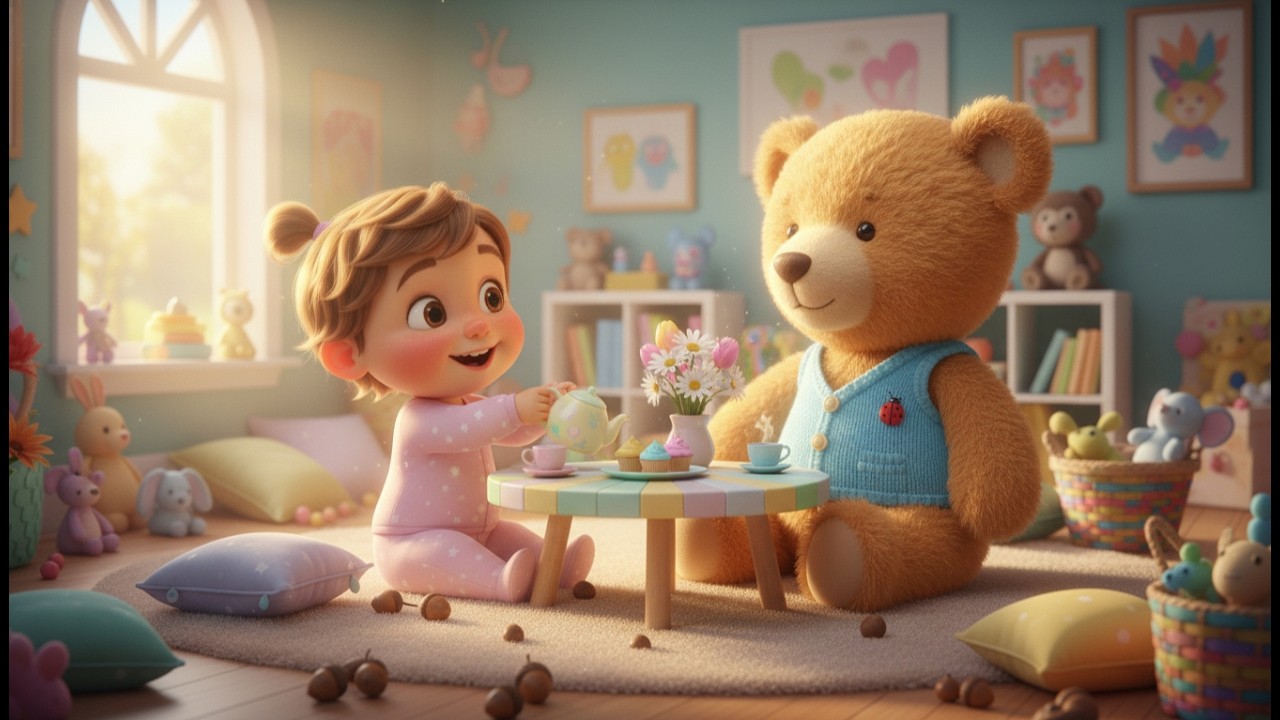 Teddy’s Tiny Tea Party | Fun Educational Kids Songs | Imaginative Play & Social Skills Nursery Rhyme